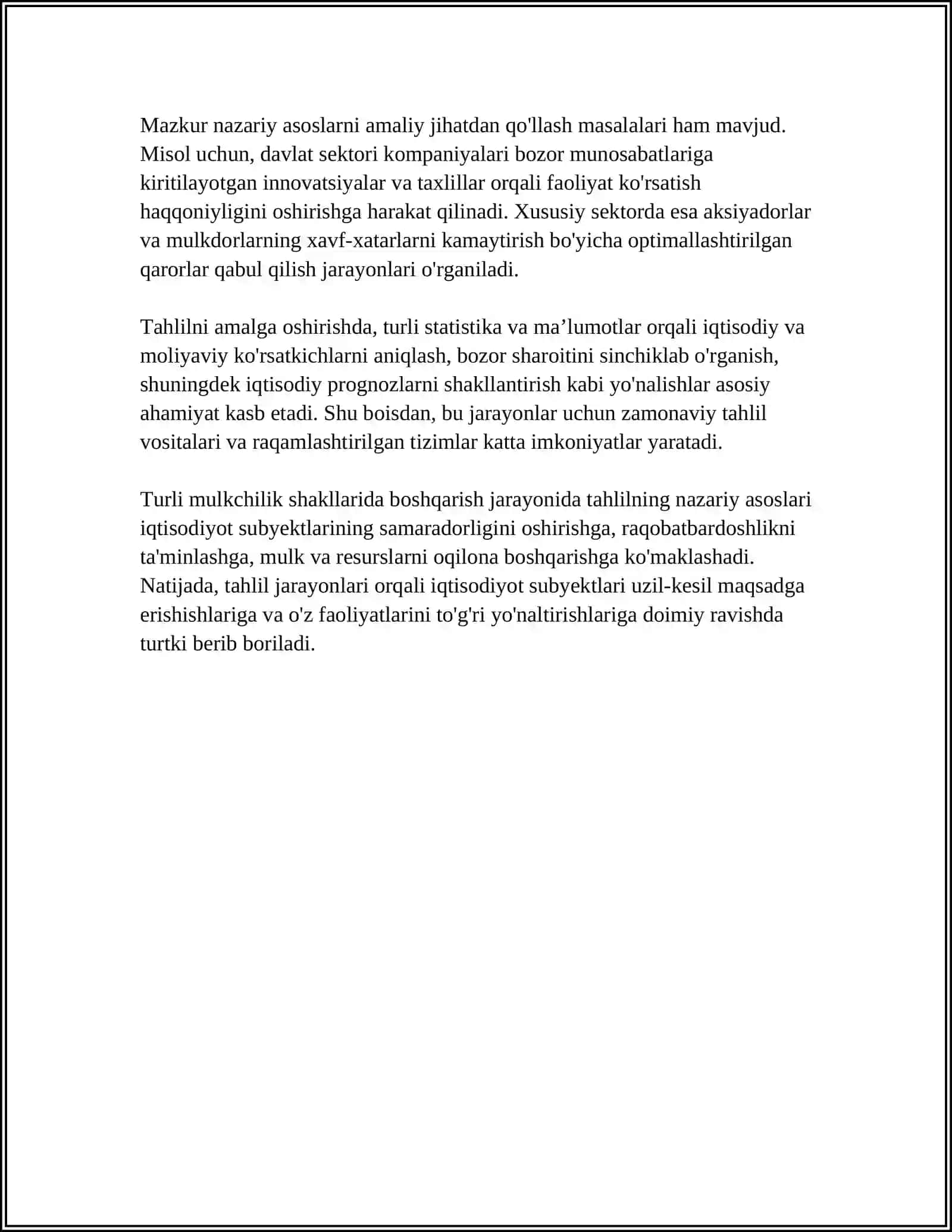 Turli mulkchilik shakllarida iqtisodiyot subeklarni tuğri boshqarishda tahlilni rolni 4