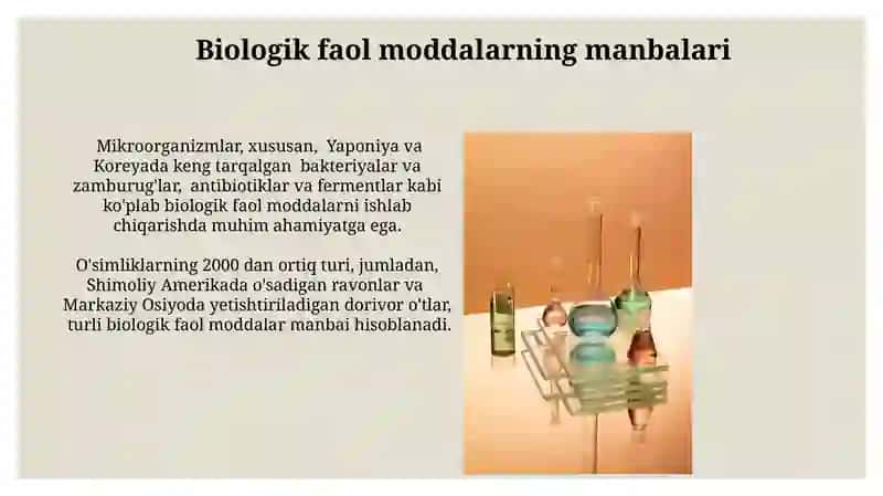 Biologik faol moddalar ta'rifi 4