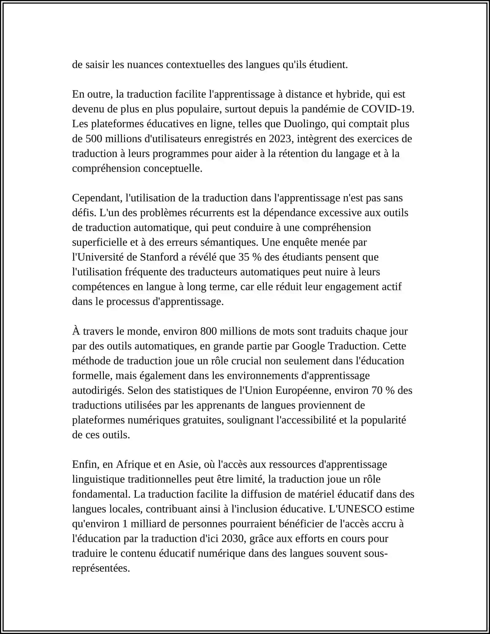 L'utilisation de la traduction dans l'apprentissage du traitement 4