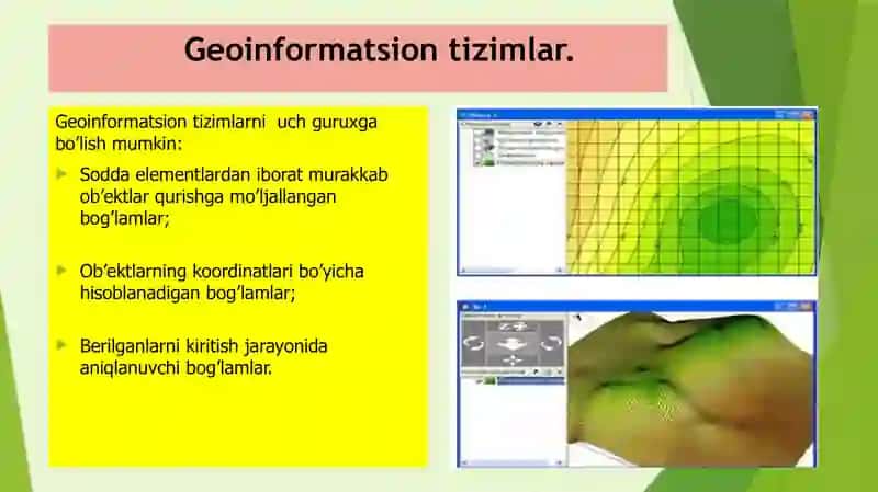 Geoinformatsion ma'lumotlar bilan ishlashda geostatsion metodlar 4