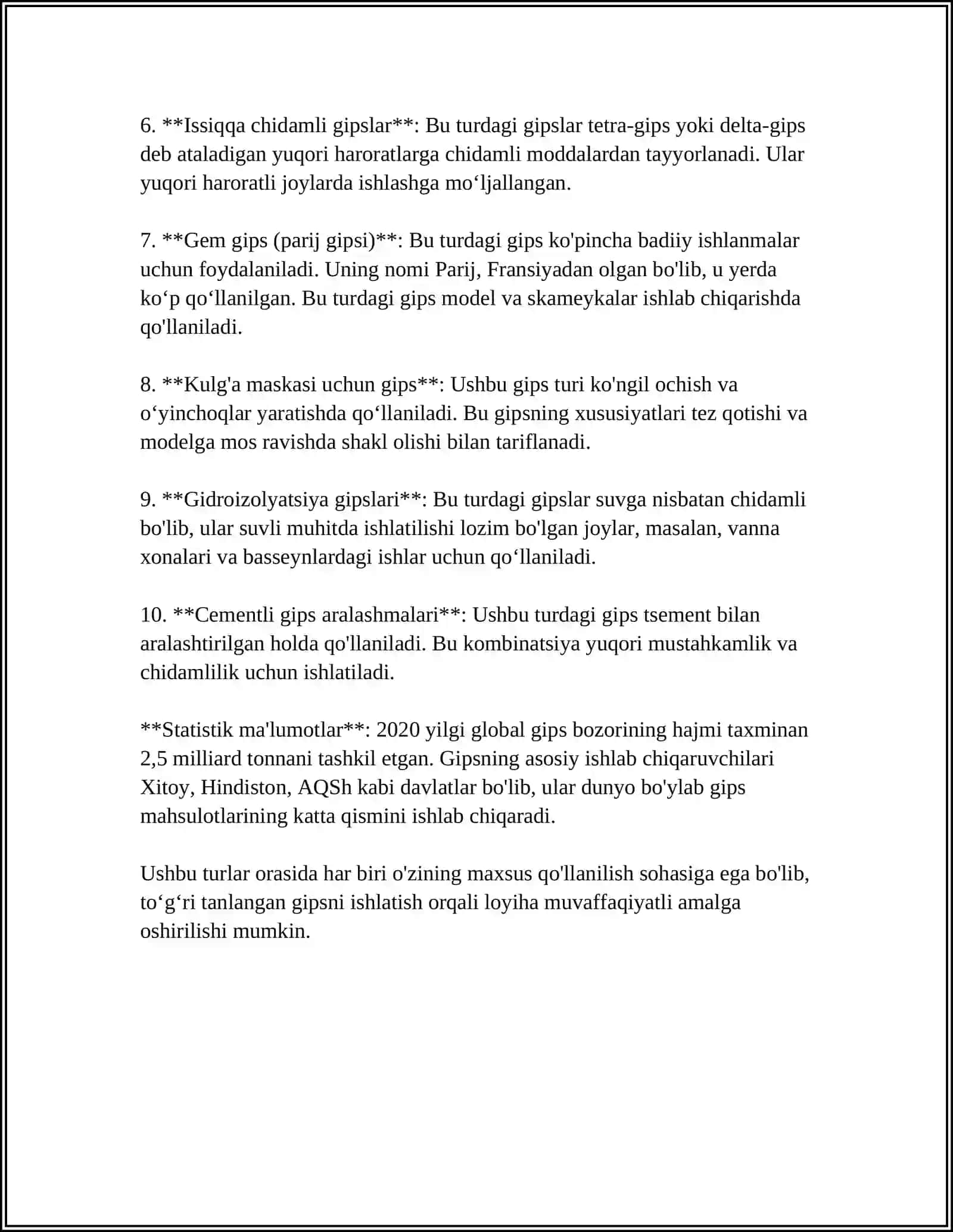 GIPSLI BOG'LOVCHILAR VA GIPS DEGIDRATATSIYASI 4