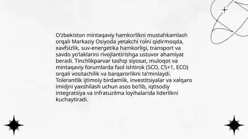 Oʻzbekiston Respublikasi Tashqi Siyosati 4
