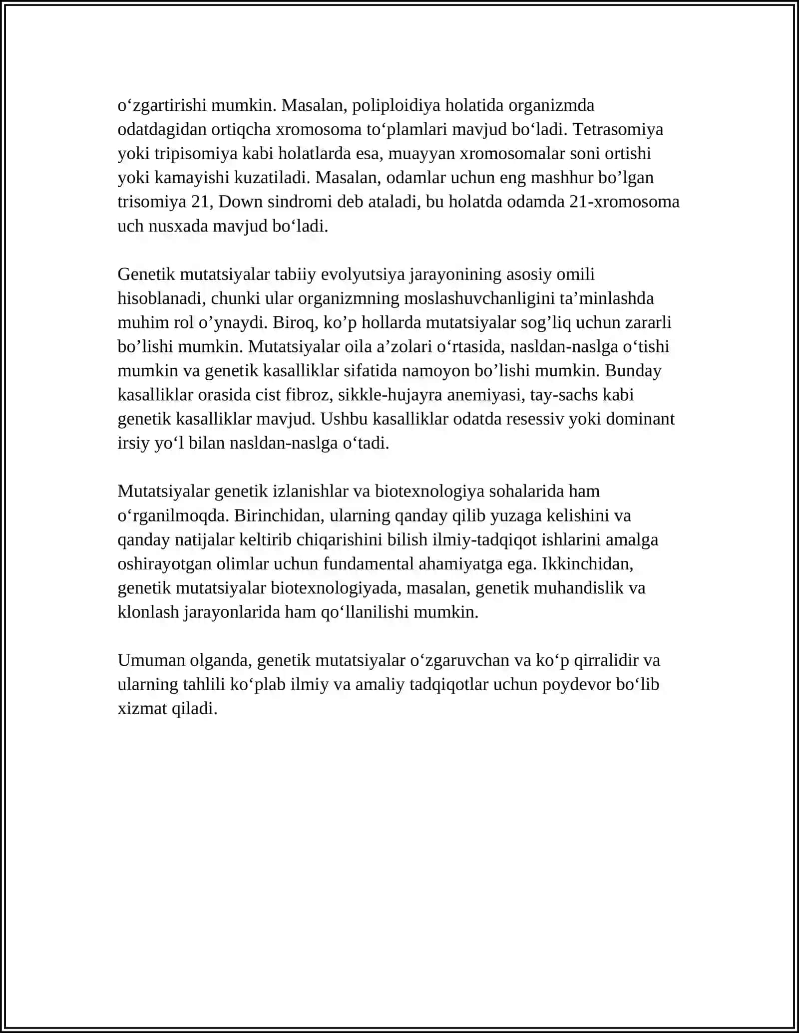 ORGANIZMNI MUTAGEN TASIRGA CHIDAMLILIGI TOMS MORGANNING XROMOSOMA NAZARIYASI 4
