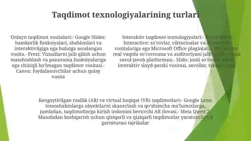 Online Taqdimot Tayyorlash Texnologiyalari Haqida 4