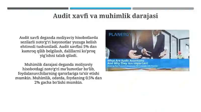 Moliyaviy hisobot auditining umumiy rejasi va dasturinitayyorlashxususiyatlari 4