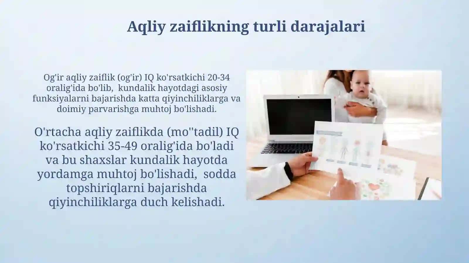 Aqli zaiflikning klinik tavfsifi va differensial diagnostikasi 4