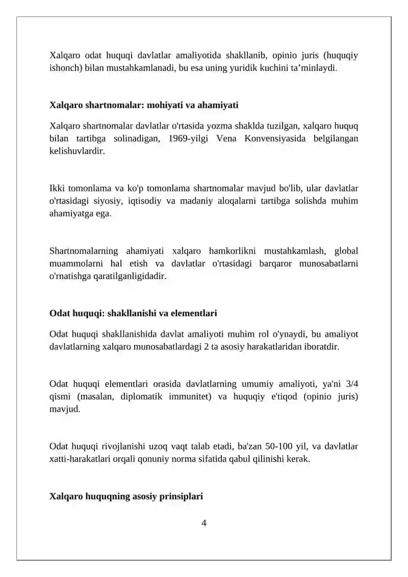Xalqaro xuquq normalari. Xalqaro xuquq manbalari tushunchalari 4
