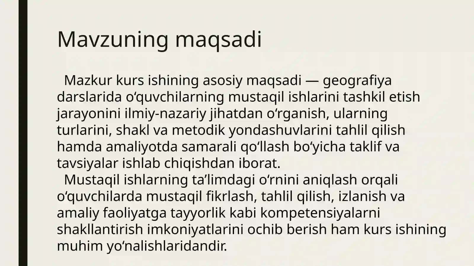 Geografiya darslaridaoʻquvchilarningmustaqil ishlarni tashkil etish va metodikasi 4
