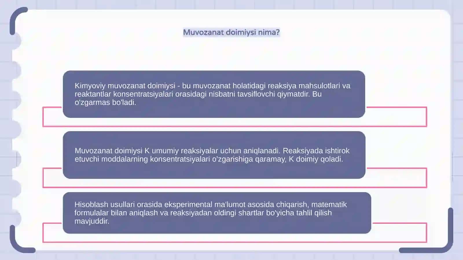 Kimyoviy muvozanat doimiysini hisoblash usullari 4