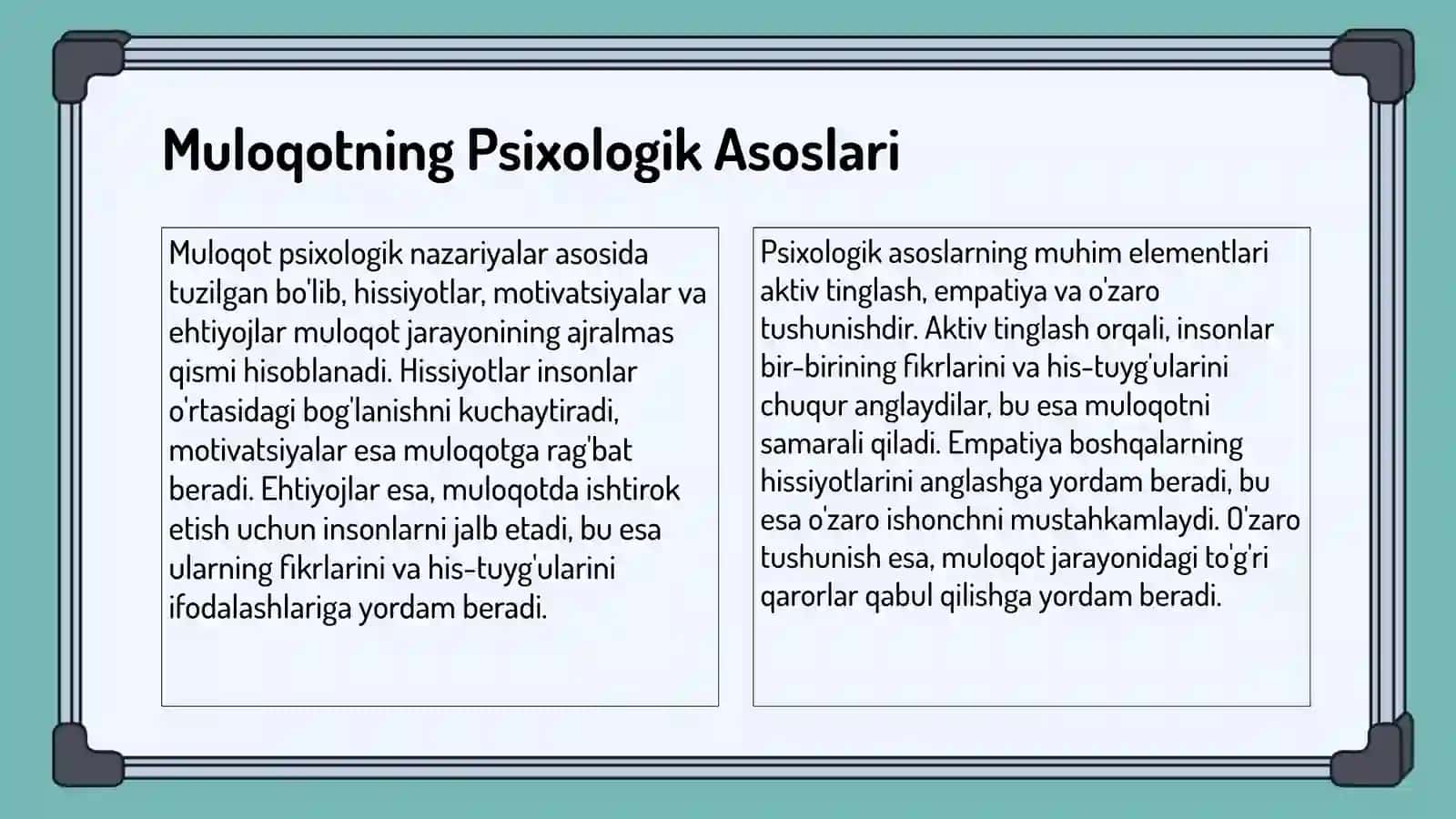 Psixologiya fanidan muloqot haqida tushuncha 4