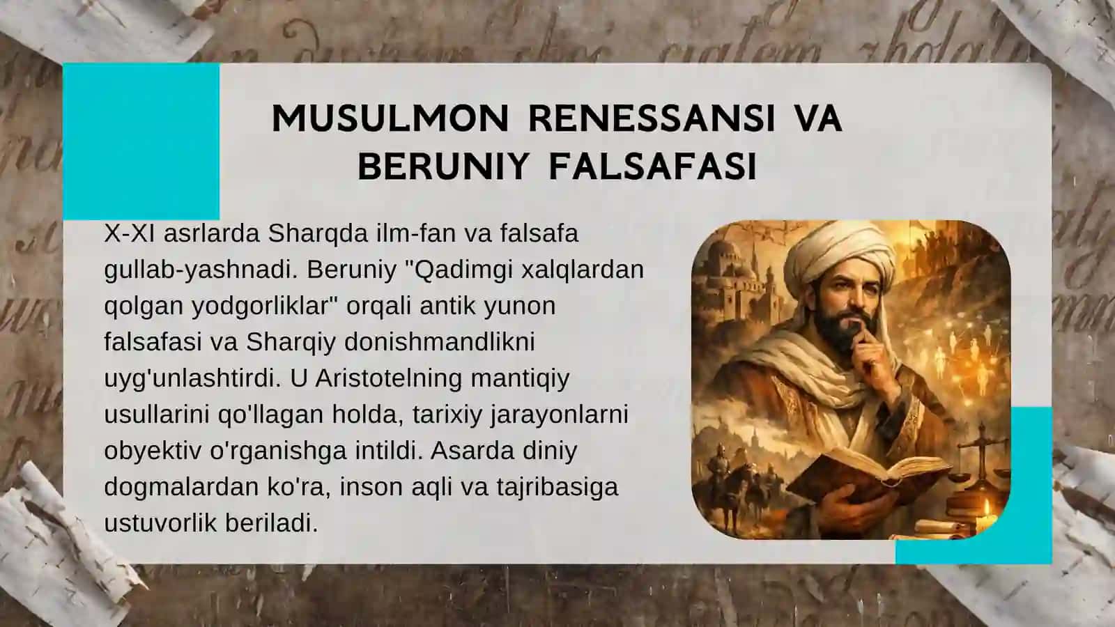 Abu Rayhon Beruniyning "Qadimgi xalqlardan qolgan yodgorliklar" asarida falsafiy fikrlarning tahlili 4