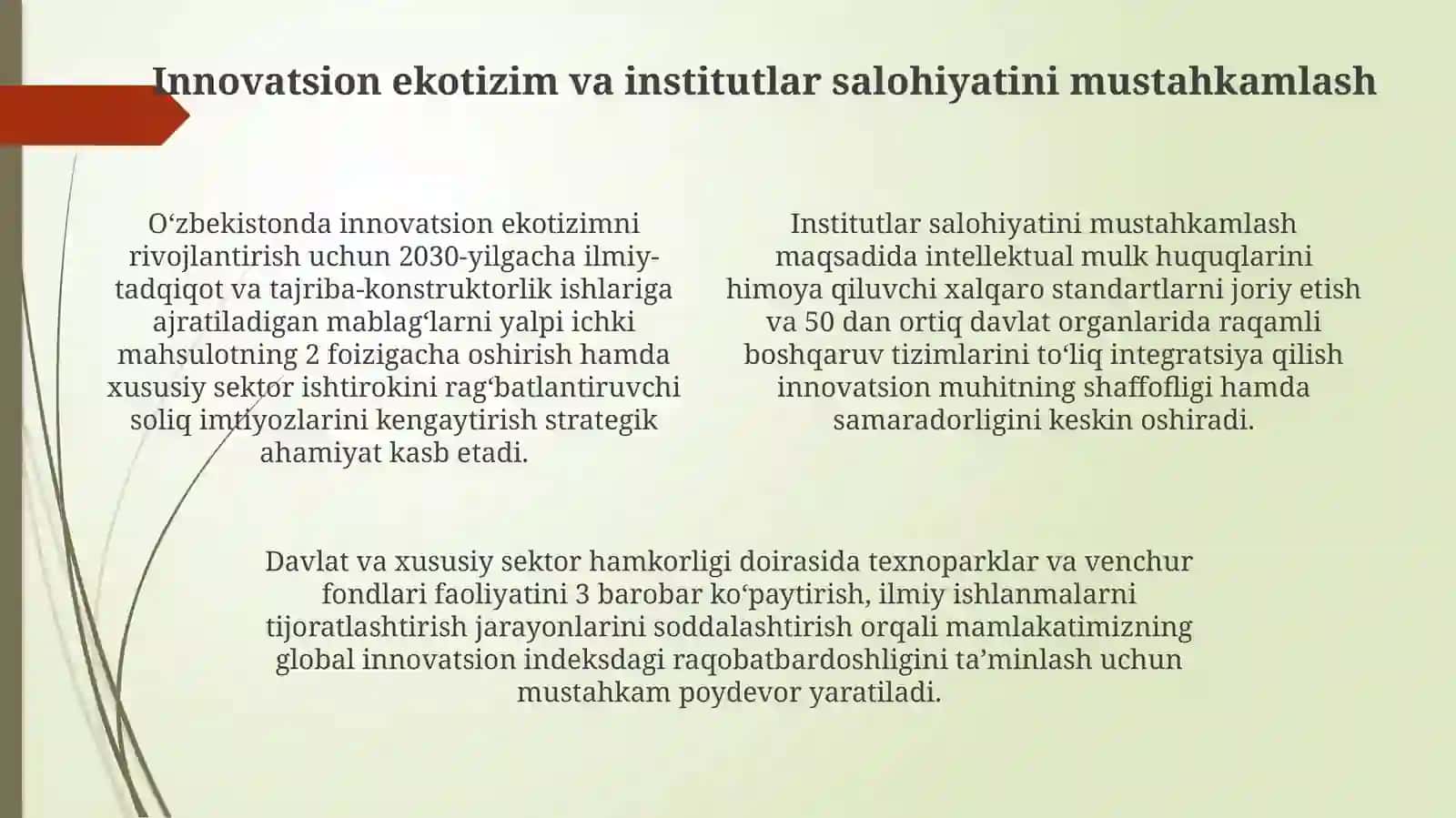 Global innovatsiya indeksida O‘zbekiston,  joriy holat va tahlil 4