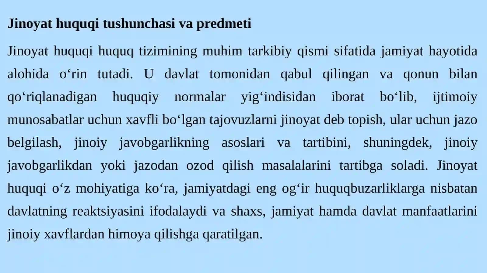 Jinoyat huquqi faniga kirish. 4