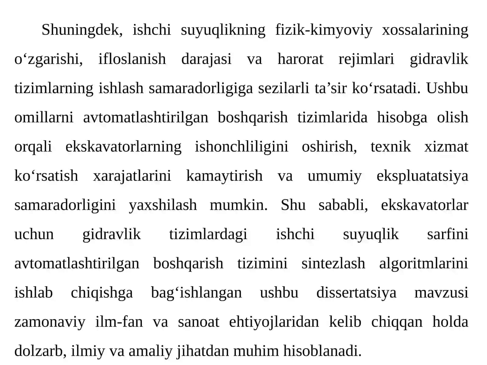 Gidravliktizimlardagi ishchi suyuqlik sarfini avtomatlashtirilgan boshqarish tizimini sintezlashalgoritmlari 4