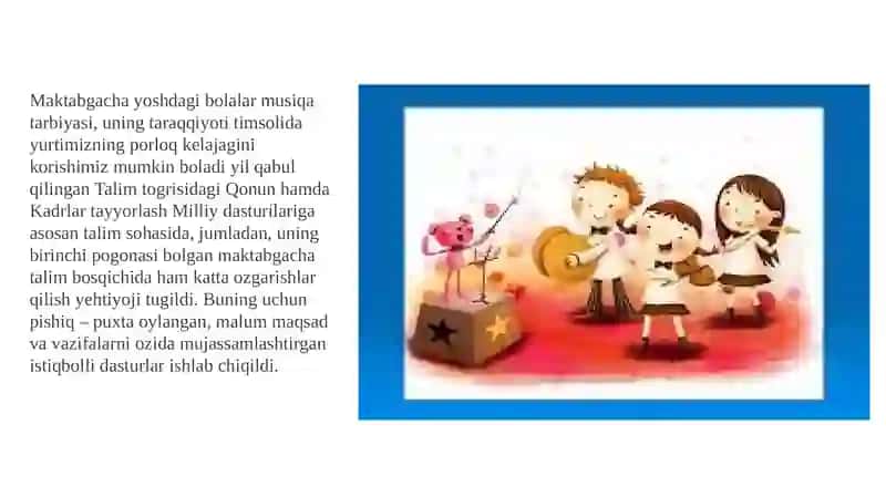 Musiqa Tinglash Hamda Idrok Etishda Bolalar Nmoyon Qilgan Ko'nikma Malaka va Bilimlar 4