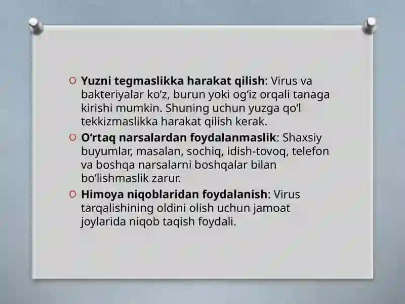 Kontakt infektsiyasini oldini olish usullari 4