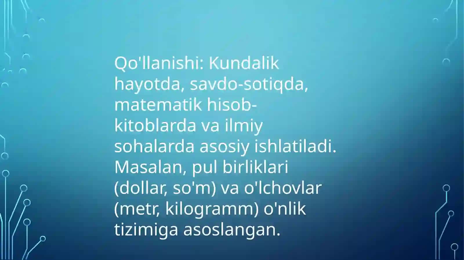 turlisanoqsistemalariningtarixdaqo’lanishivaularningishlashasoslariniaytibberingreja 4
