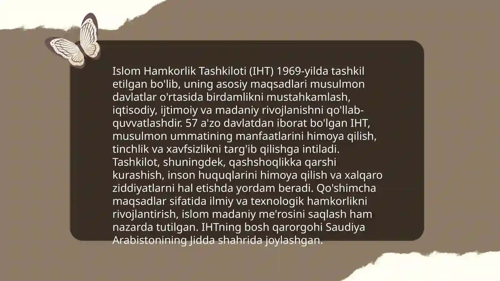 Zamonaviy xalqaro islom hamkorlik tashkilotlari 4