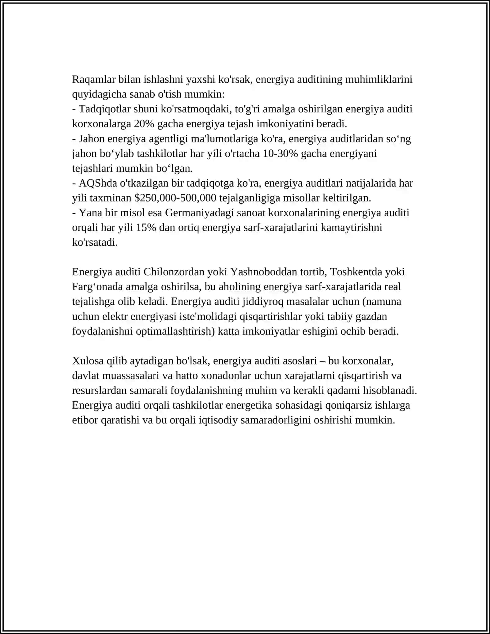 SANOAT KORXONALARINI ENERGIYA AUDITI 4