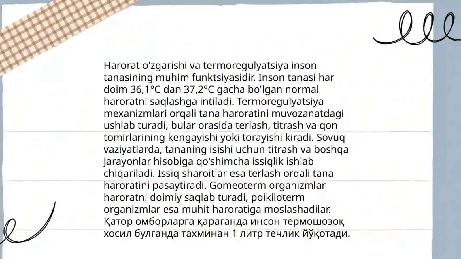 Tabiiy va sunʼiy omillar ta'sirida inson organizmda sodir boʻladigan fiziologik koʻrsatkichlar 4