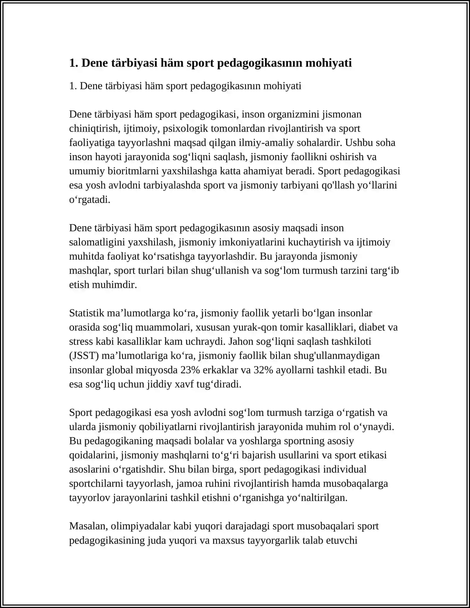 DENE TÁRBIYASI HÁM SPORT PEDAGOGIKASI 4