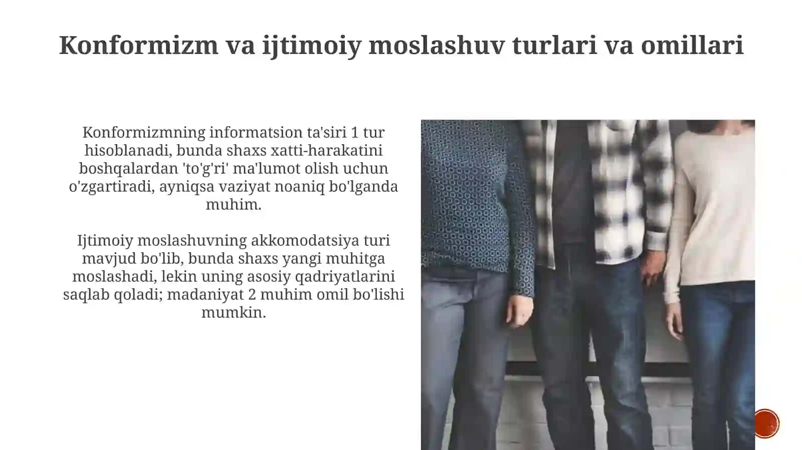 Konformizm va ijtimoiy moslashuv 4