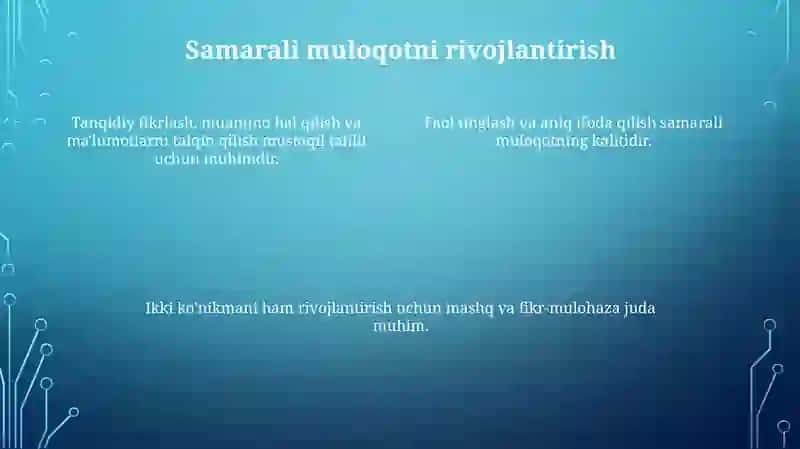 Axborotlarni mustaqil tahlil qilish ko‘nikmalarini egallash 4