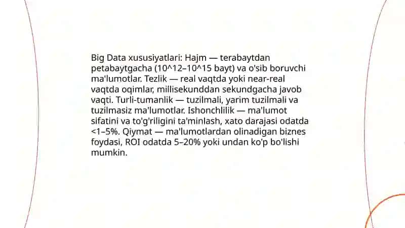 Zamonaviy biznesdagi BigData xususiyatlari va ro'lini o'rganish 4