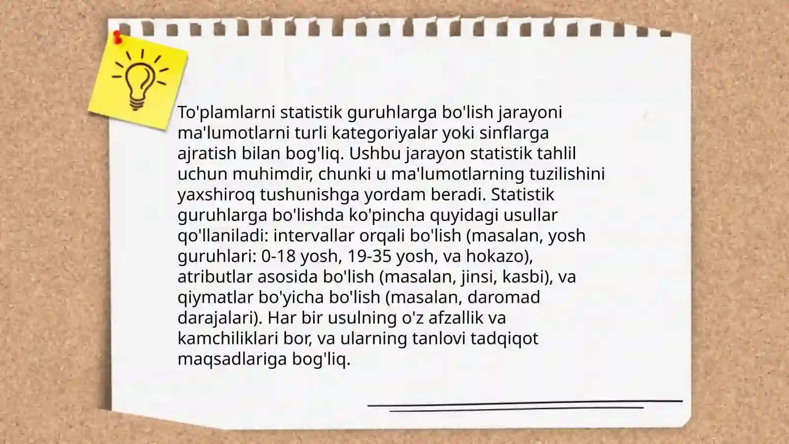 To'plamlarning sinflarga ajratishga oid misollar 4