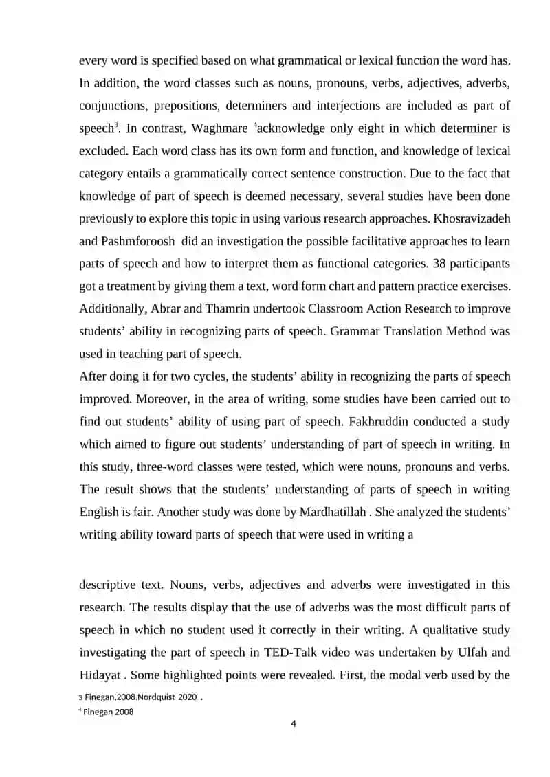 Theoretical aspects of the studied language 4