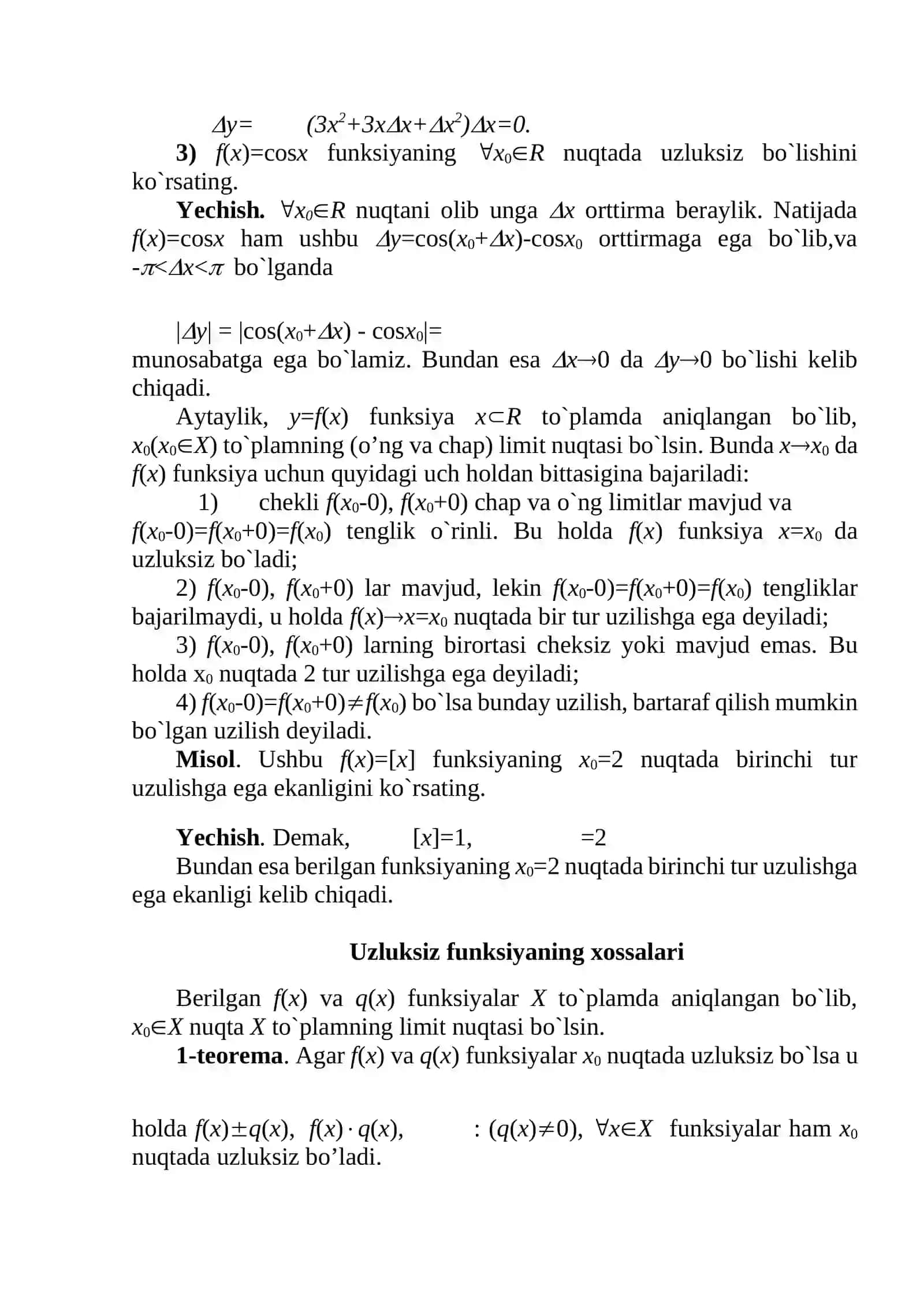 Funksiyaning uzluksizligi 4