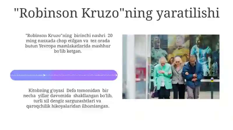 Daniel Defo hayotiva "Robinzon Kruzo" asri 4