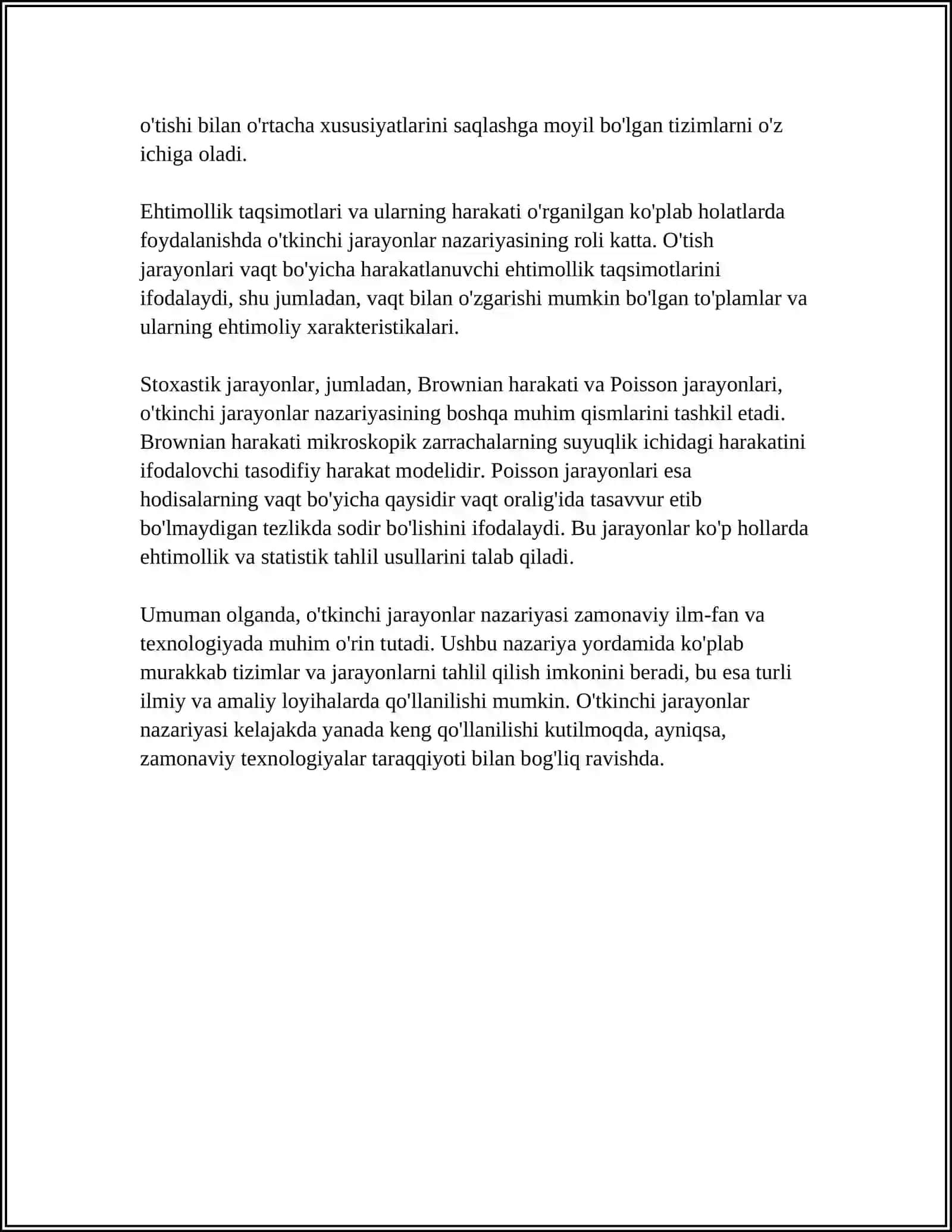 MUSTAQIL ISH Mavzu: NOCHIZIQ ZANJIRDA O'TKINCHI JARAYONLAR TO'G'RISIDA TUSHUNCHA 4