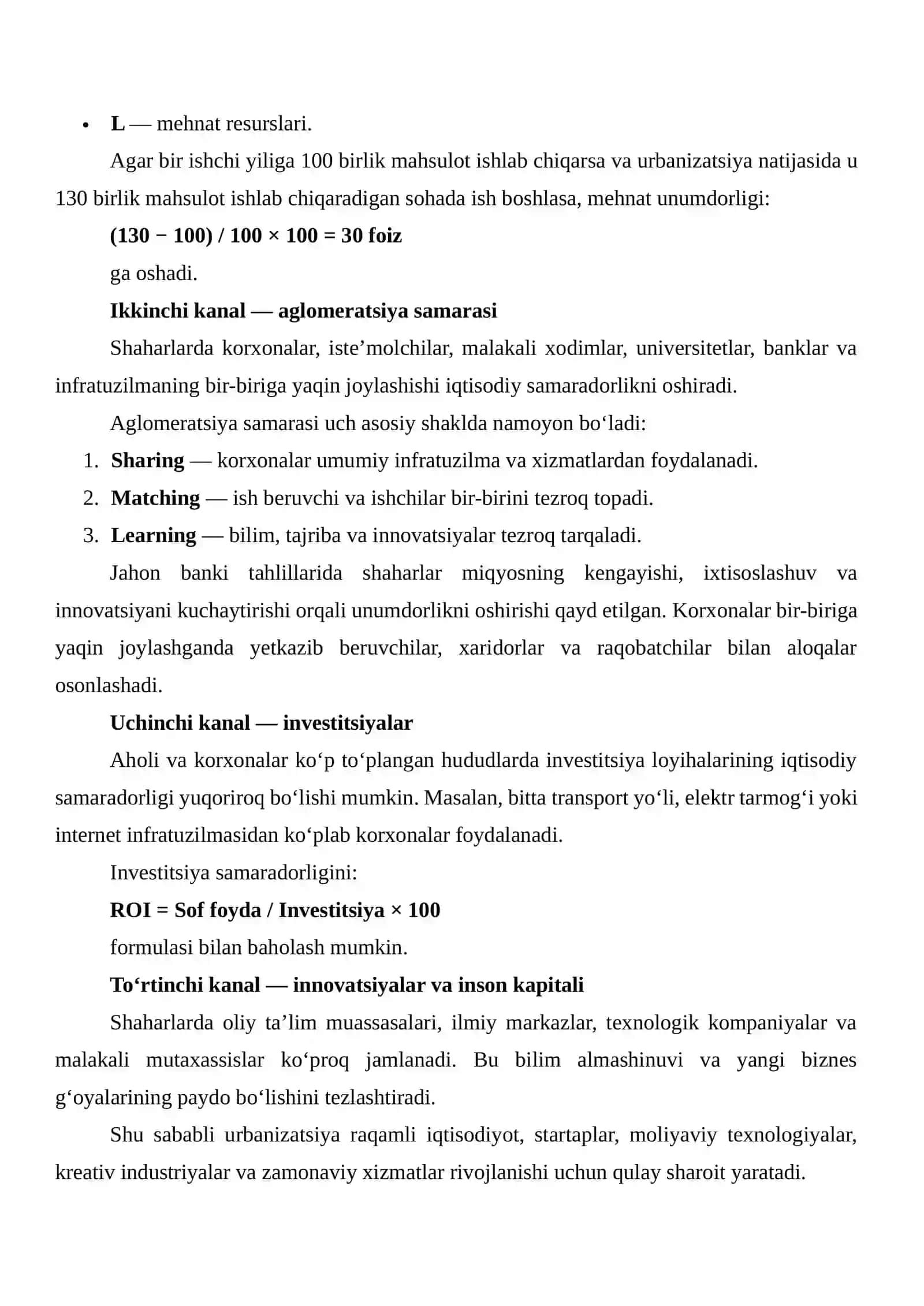 Urbanizatsiya Jarayonlarining Iqtisodiy O‘sishga Ta’siri Bo‘yicha Ma’lumotlar Yig‘ish va Tahlil Qilish 4