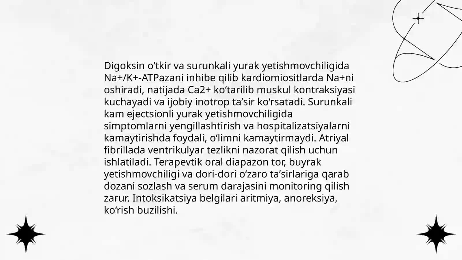 Oʼtkir va surunkali yurak yetishmovchiligida kardiotonik vositalarning ahamiyati 4