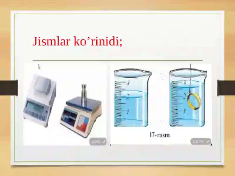 Qattiq jismlarning zinchligini gidrostatik usul bilan aniqlash 4