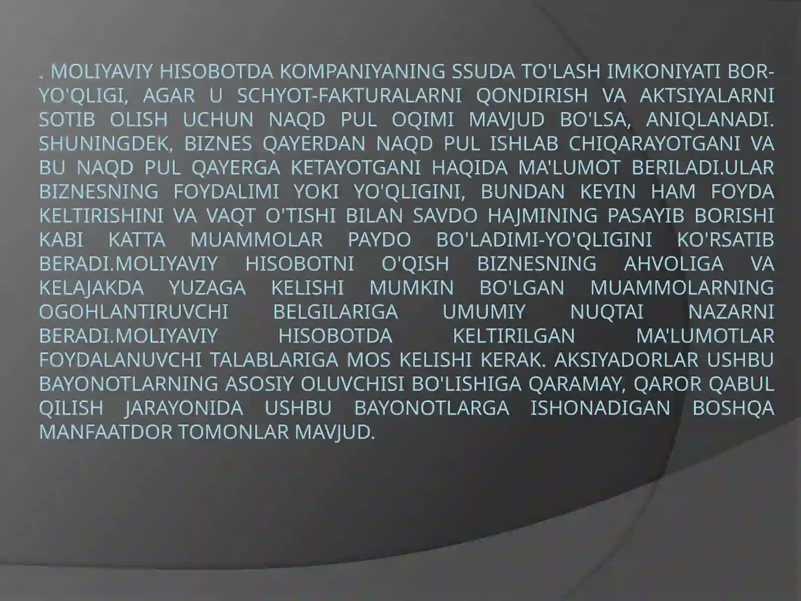 Moliyaviy Hisobotlar va Rejalashtirish 4