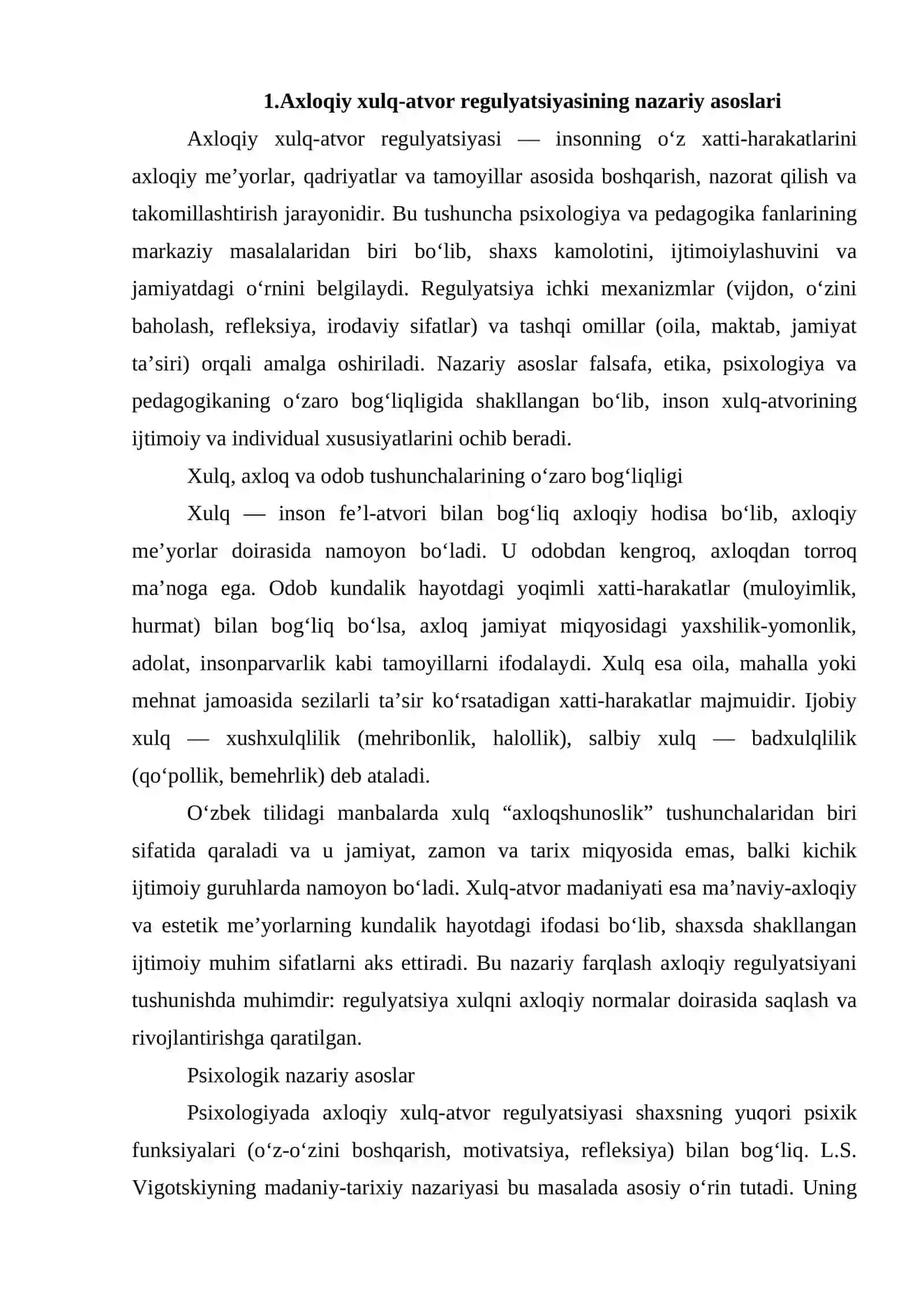 Axloqiy xulq atvor regulyatsiyasining takomillashuvi 4