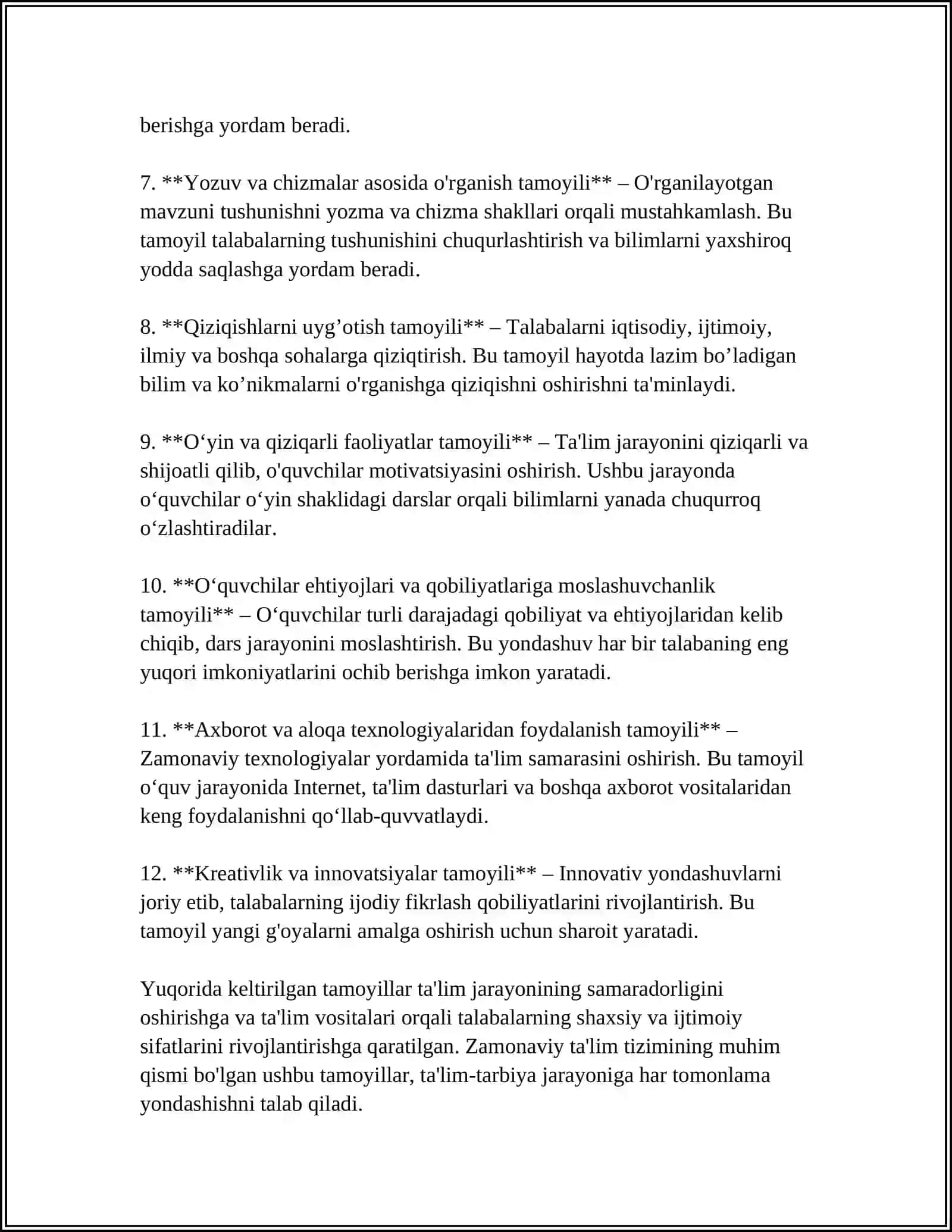 TAʼLIM TAMOYILLARI VA QONUNIYATLARI 4