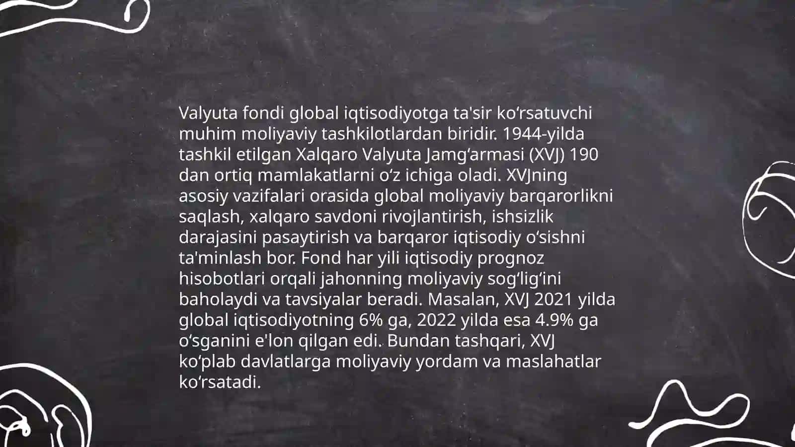 Xalqaro valyuta fondining moliyaviy ko'rsatgichlar taxlili 4