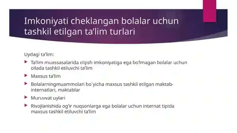 Pedagogik va oʻquv adabiyotlari vositalarida inklyuziv taʼlimga muhtoj bolalar bilan ishlash asoslar 4