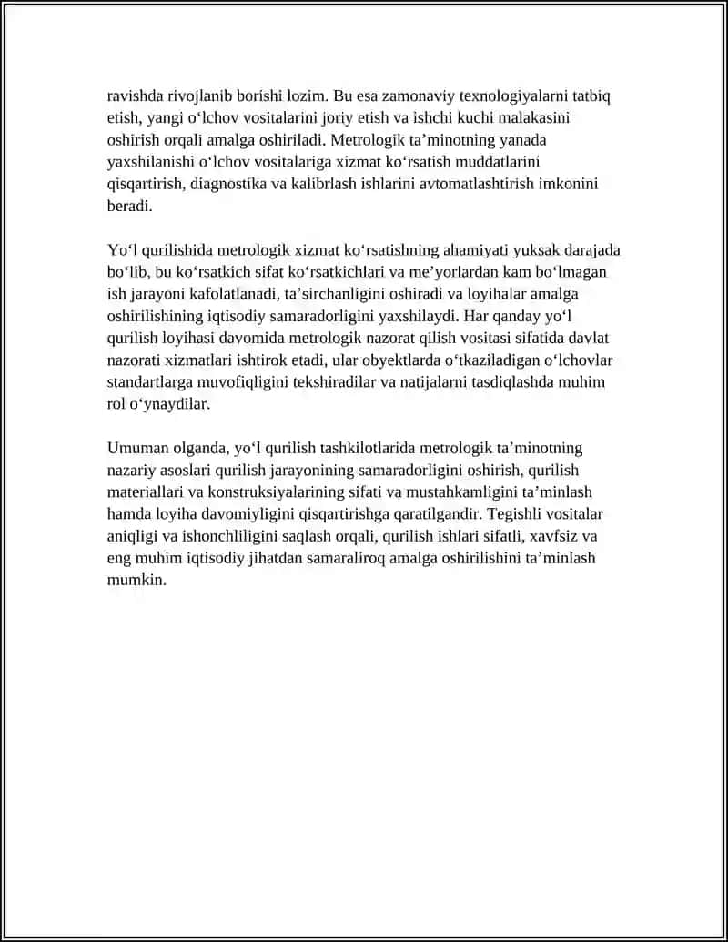 YOʻL QURILISH TASHKILOTLARNING METROLOGIK TAMINOTI 4