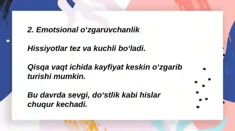 Yoshlik davrining psixologik xususiyatlari 4