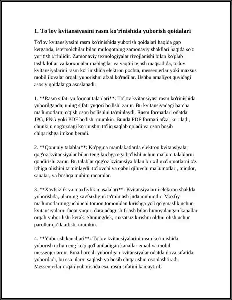 To'lov kvitansiyasini rasm ko'rinishida yuborish qoidalari 4