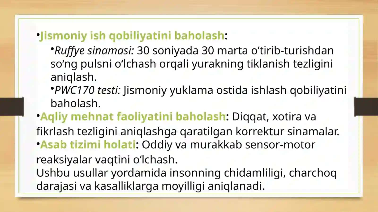 Maktab yoshidagi oʻquvchilar organizm faoliyatini funksional holatini baholash 4