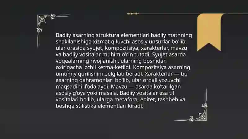 Badiiy asar mazmuni va uning xususiyatlari 4