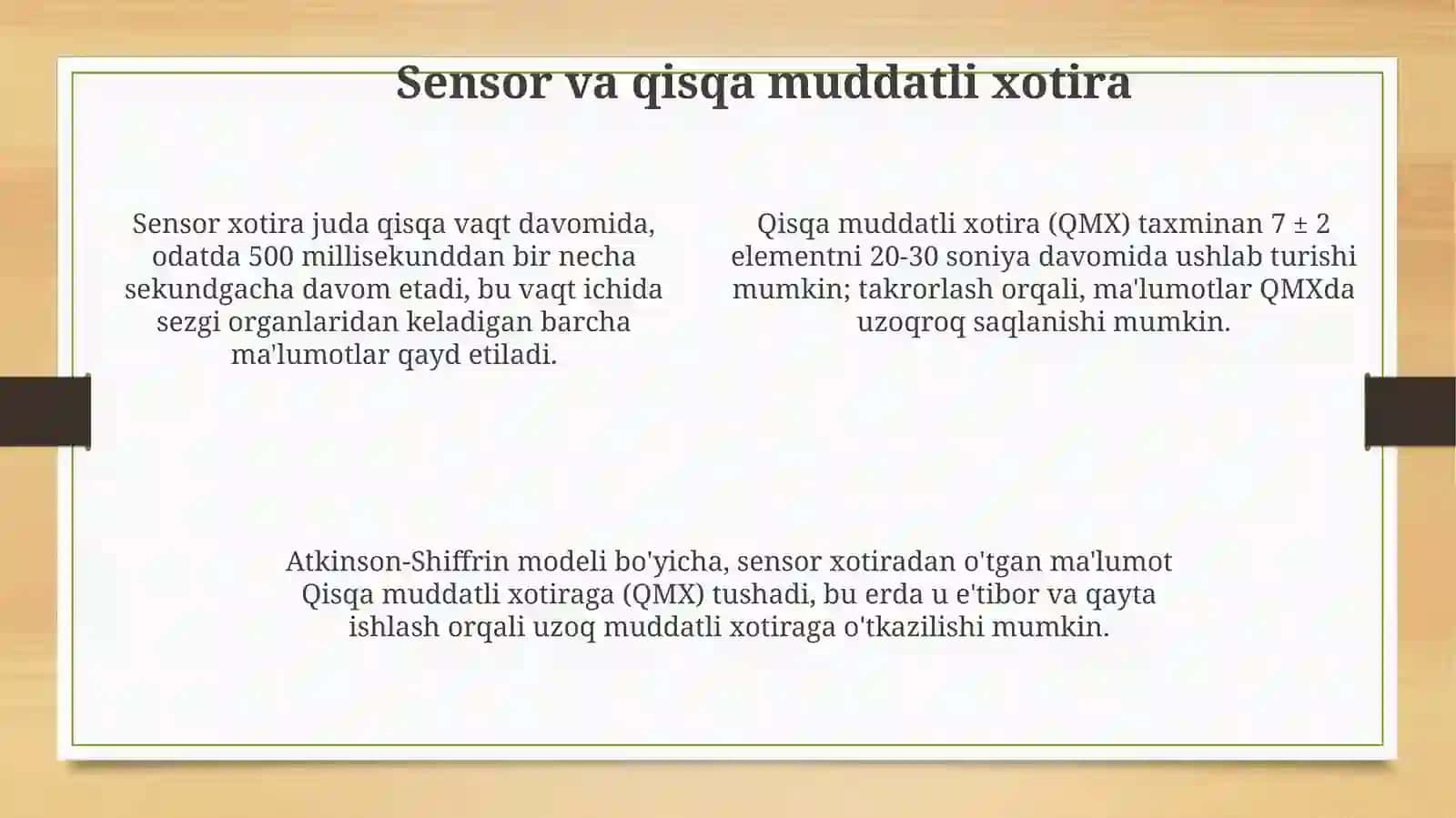 Xotira va uning turlari 4
