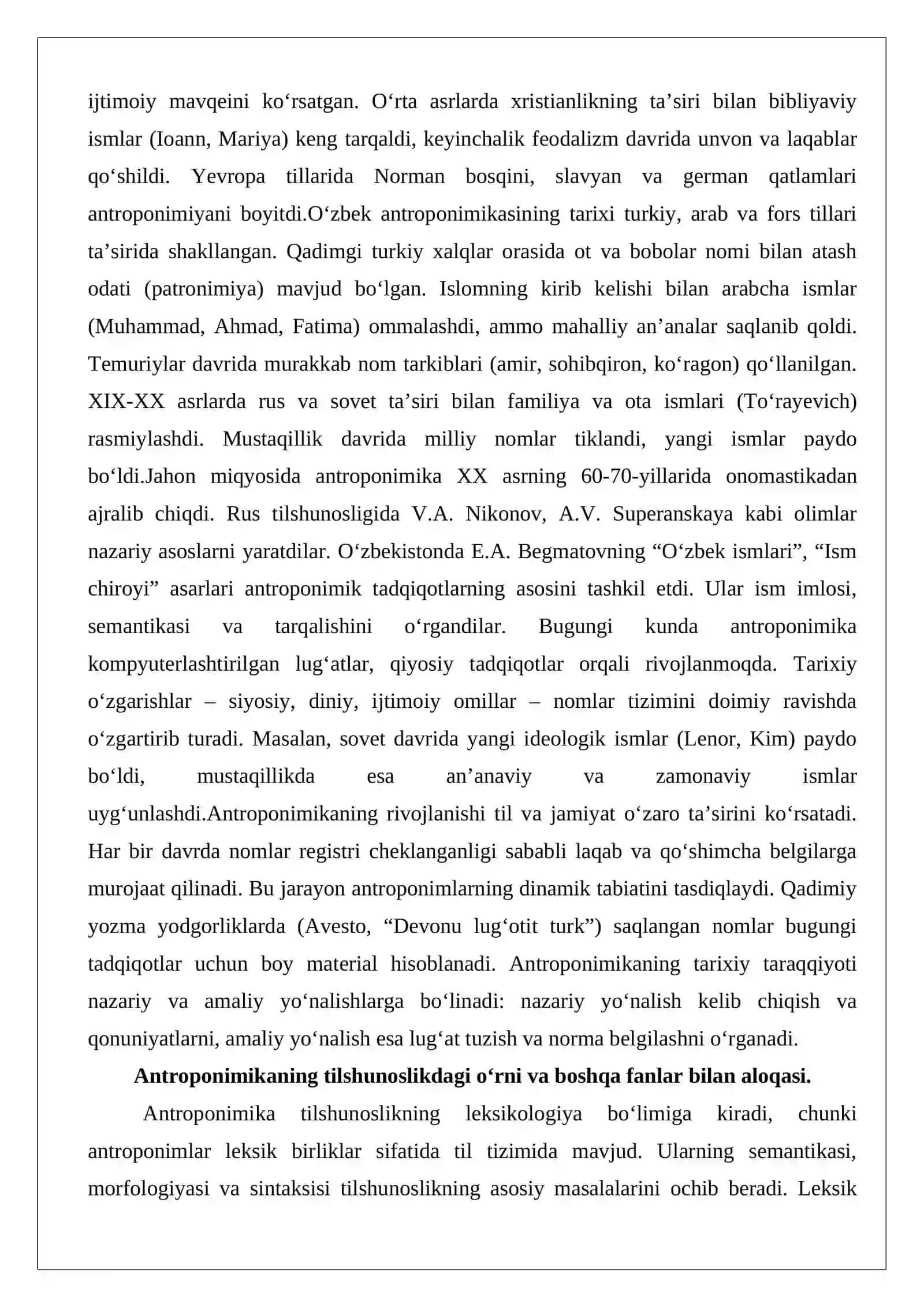 Antroponimika va uning turlari 4
