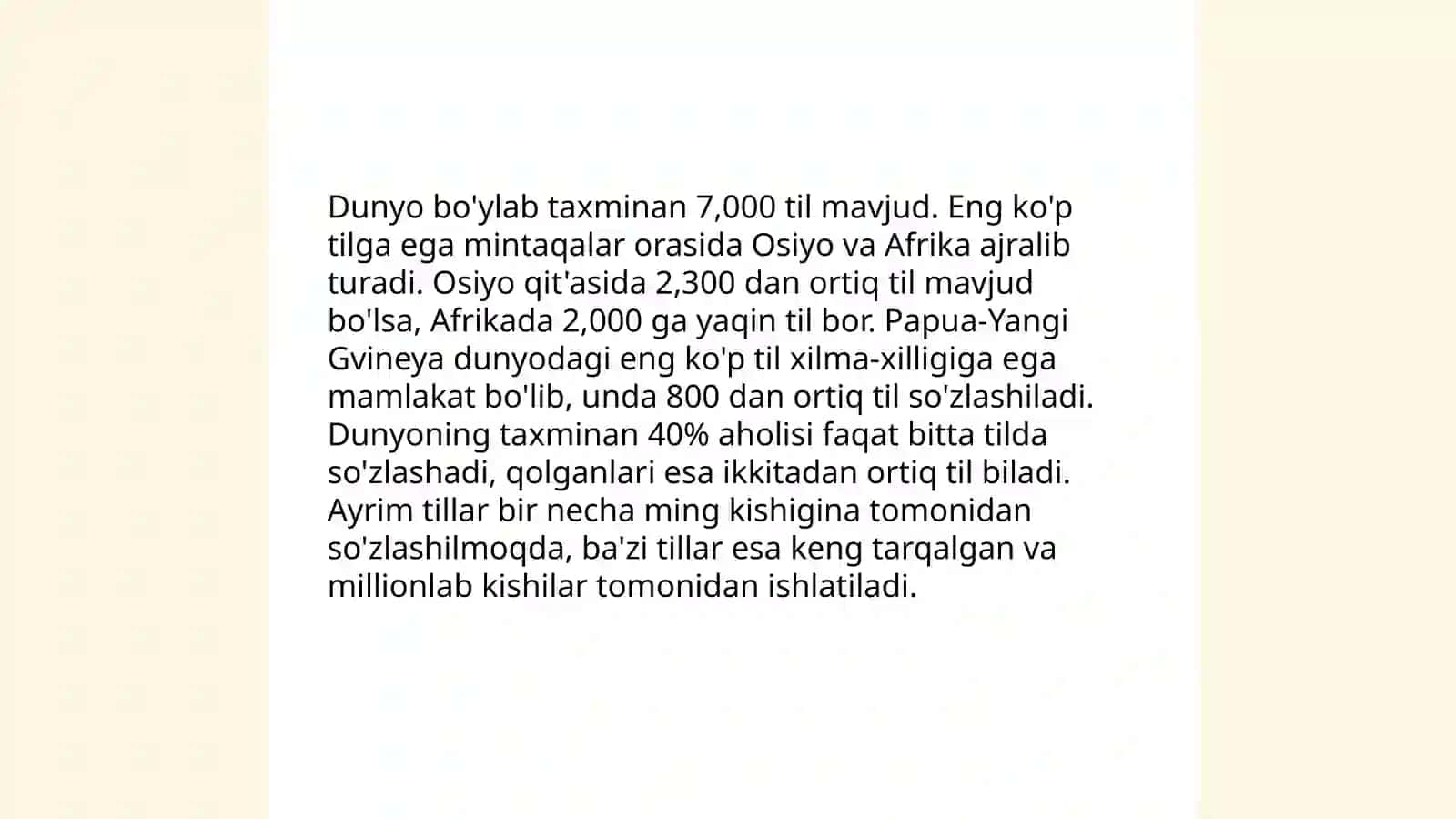 Til Haqida Qiziqarli Maʼlumotlar 4