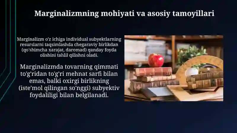 MARJINALIZM TA’LIMOTI VA NEOKLASSIK IQTISODIYMAKTABLAR 4